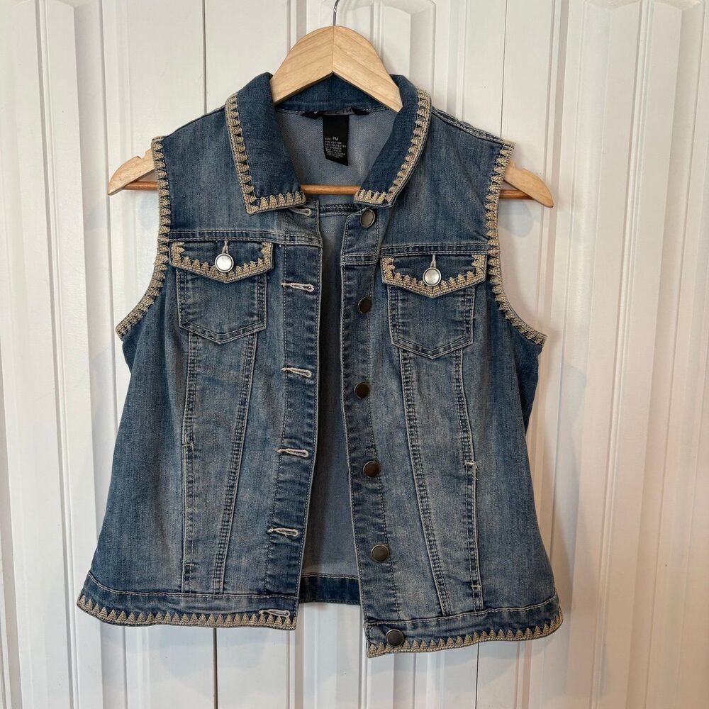 Baccini‎ Denim Vest Size Medium Petite
